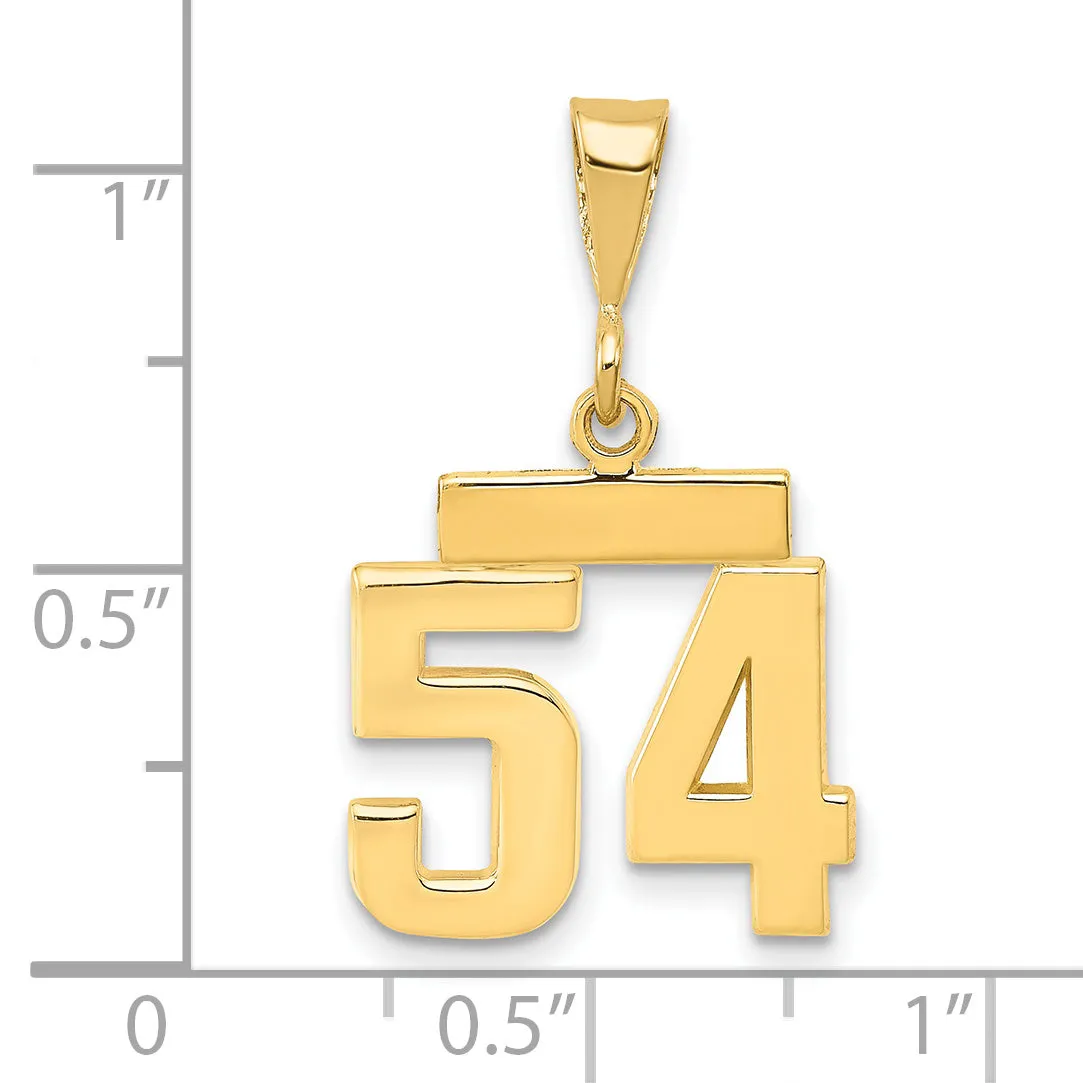 14k yellow gold small polished number 54 charm