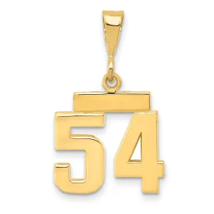 14k yellow gold small polished number 54 charm