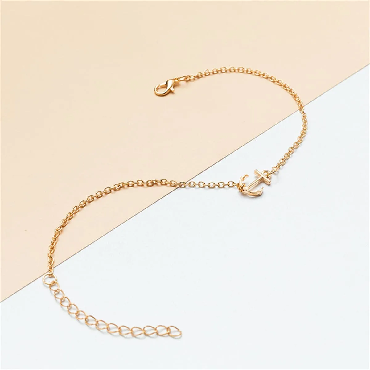 18K Gold-Plated Anchor Charm Anklet