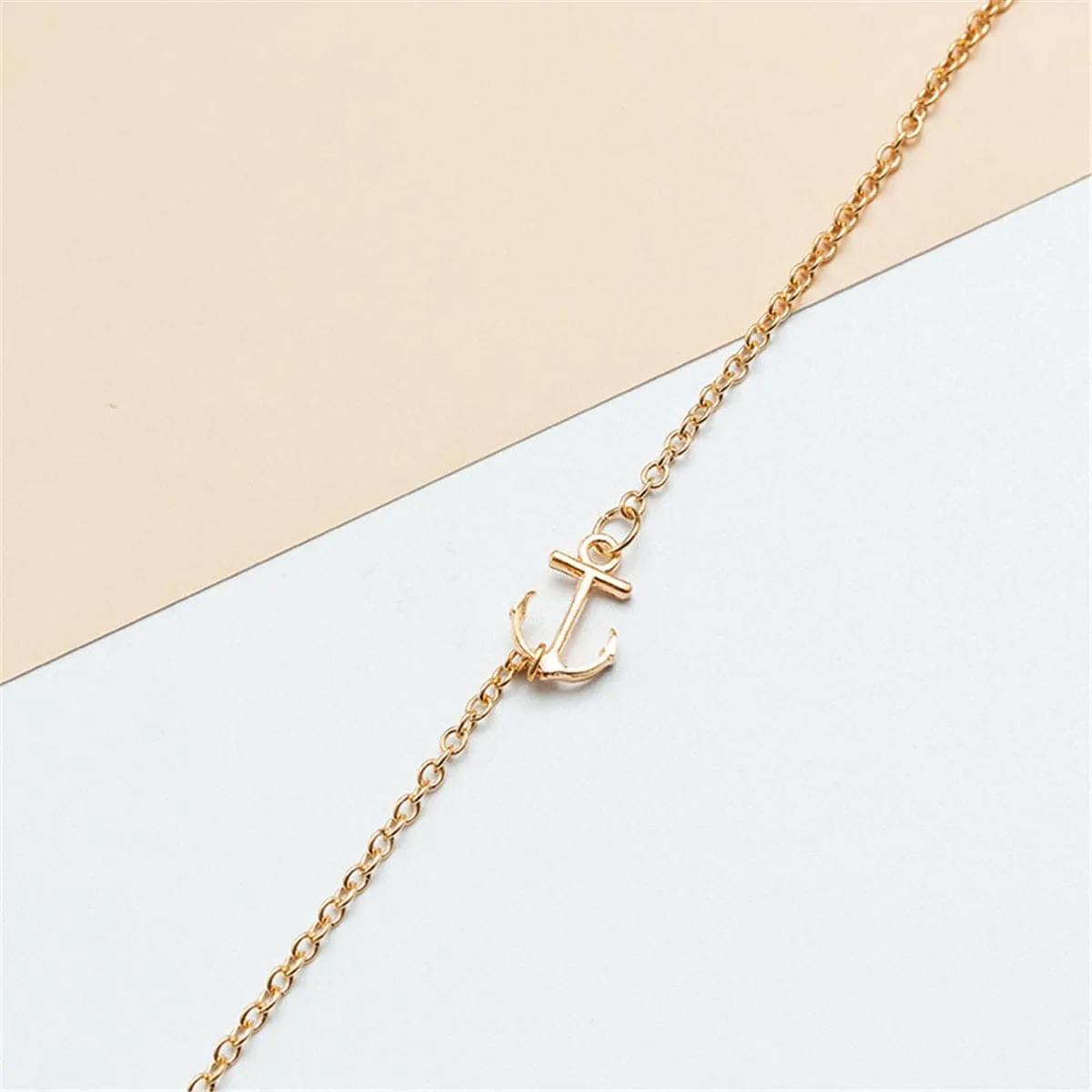 18K Gold-Plated Anchor Charm Anklet