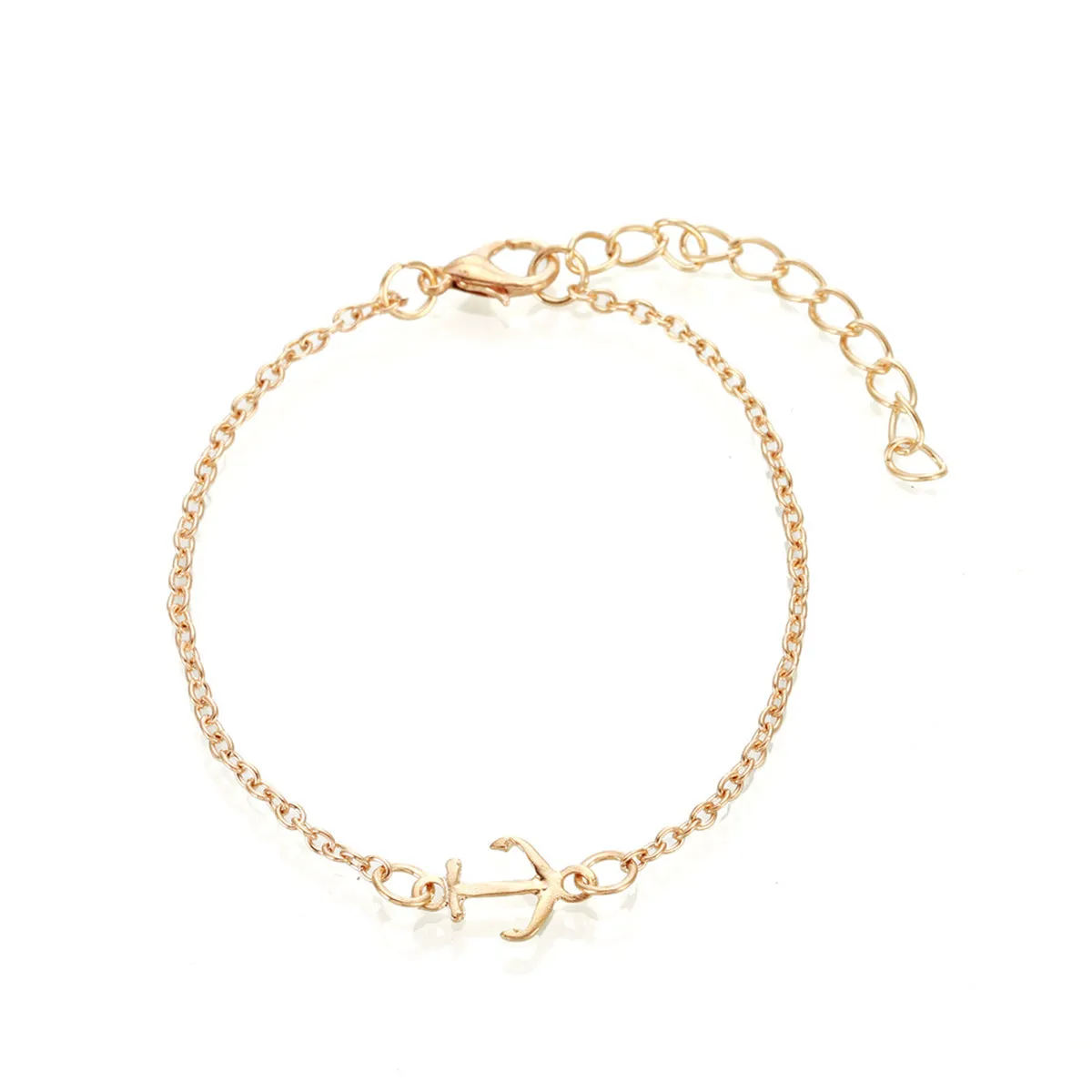 18K Gold-Plated Anchor Charm Anklet