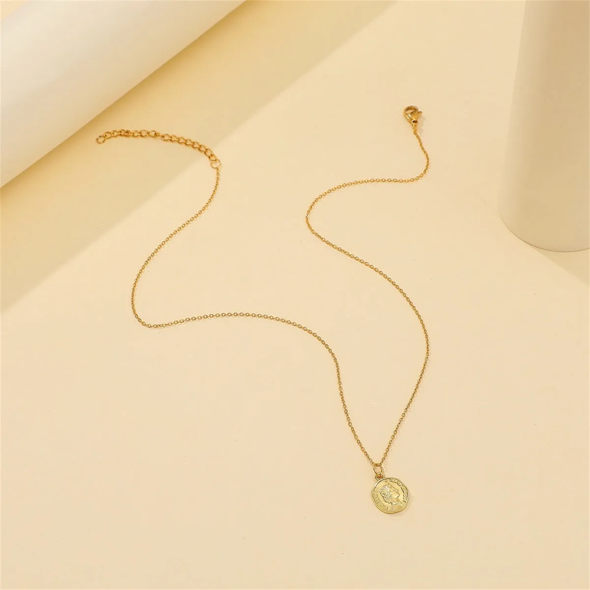 18K Gold-Plated Coin Pendant Necklace