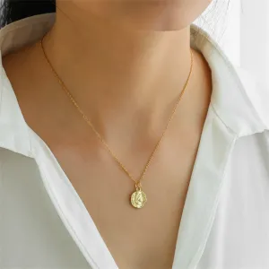 18K Gold-Plated Coin Pendant Necklace