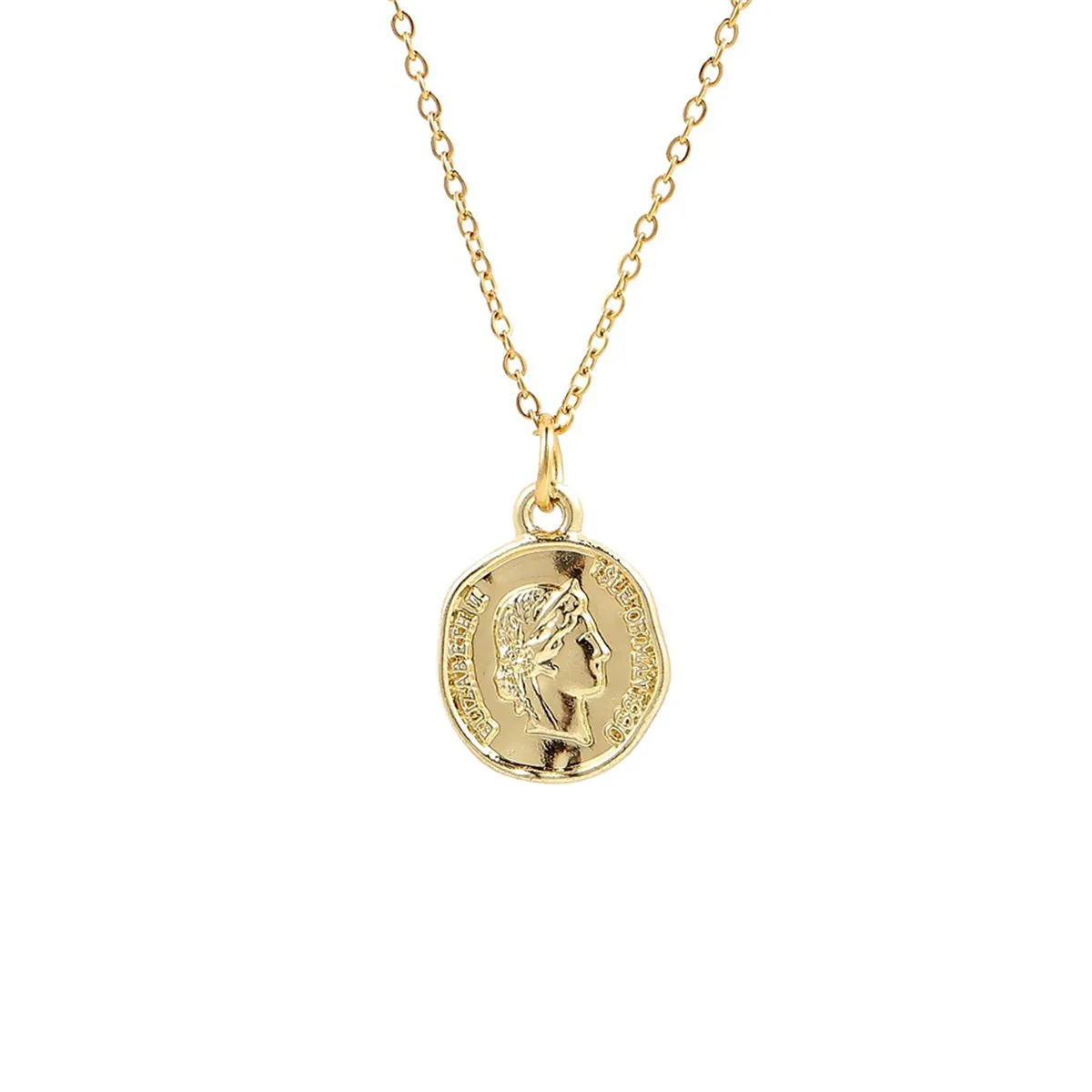 18K Gold-Plated Coin Pendant Necklace
