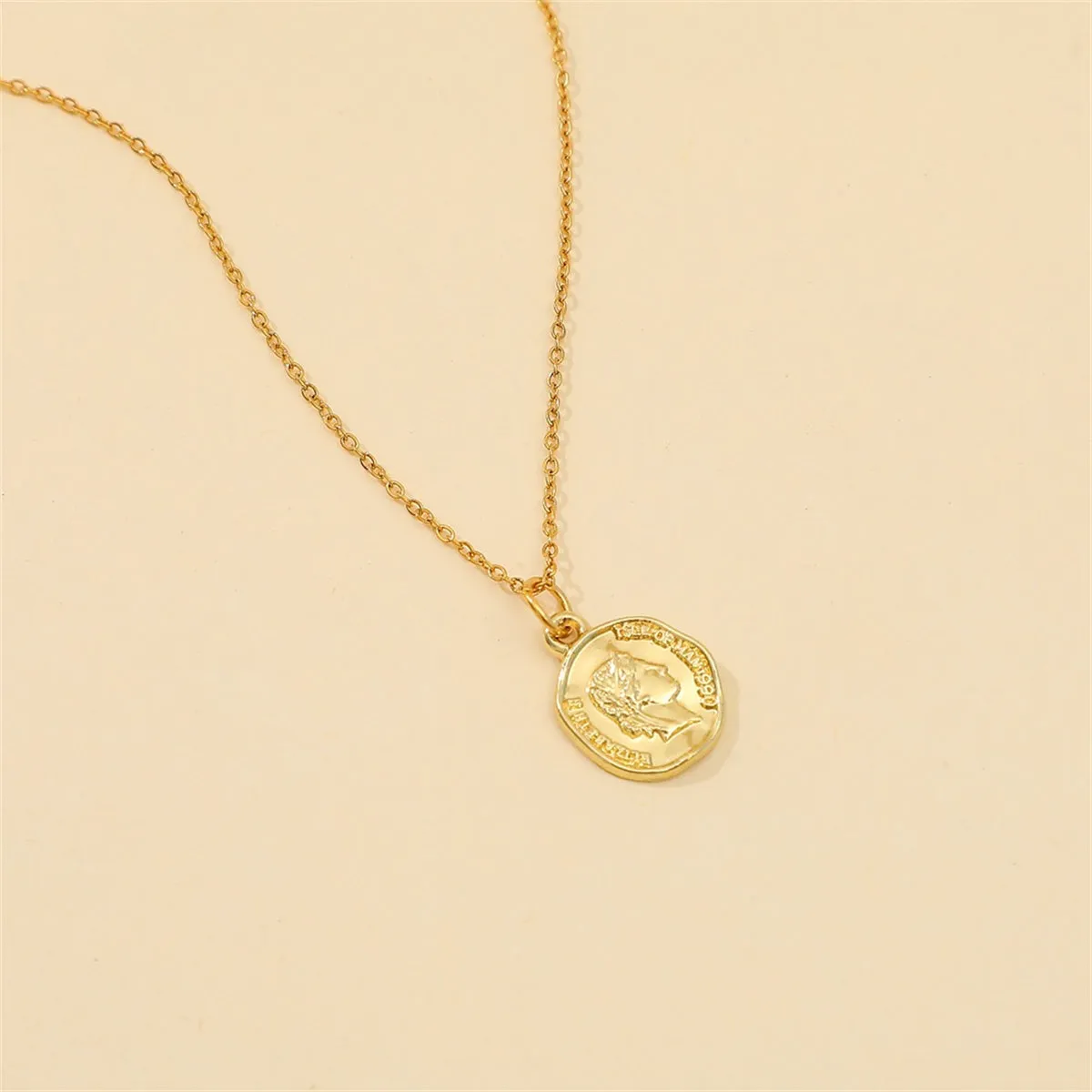 18K Gold-Plated Coin Pendant Necklace