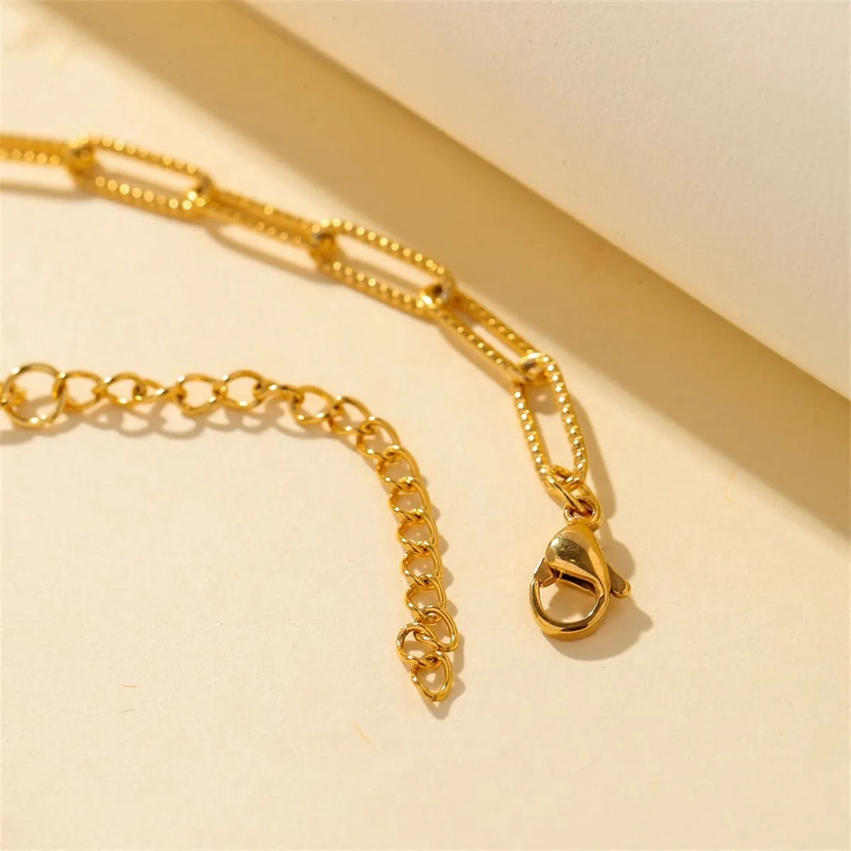 18K Gold-Plated Cut Rectangle Chain Bracelet