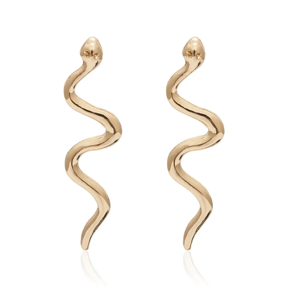 18K Gold-Plated Snake Stud Earrings