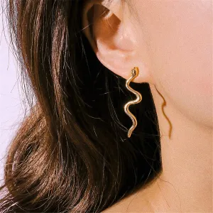 18K Gold-Plated Snake Stud Earrings