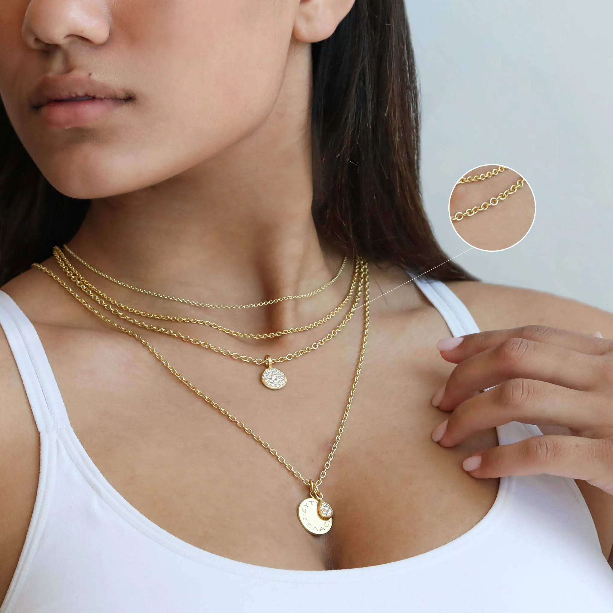 18K Gold "Airy" Cable Chain in 18"