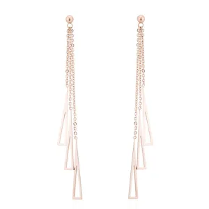 18K Rose Gold-Plated Openwork Tassel Drop Earrings