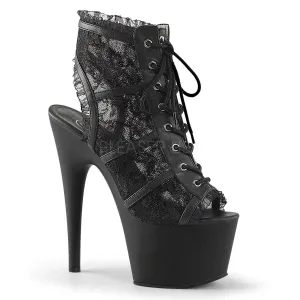 7 Inch Heel ADORE-796LC Black Lace