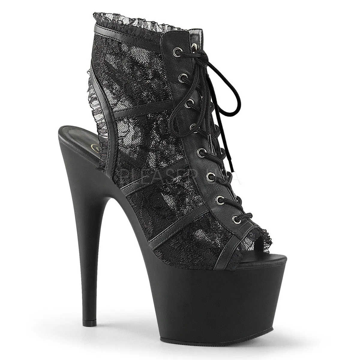 7 Inch Heel ADORE-796LC Black Lace