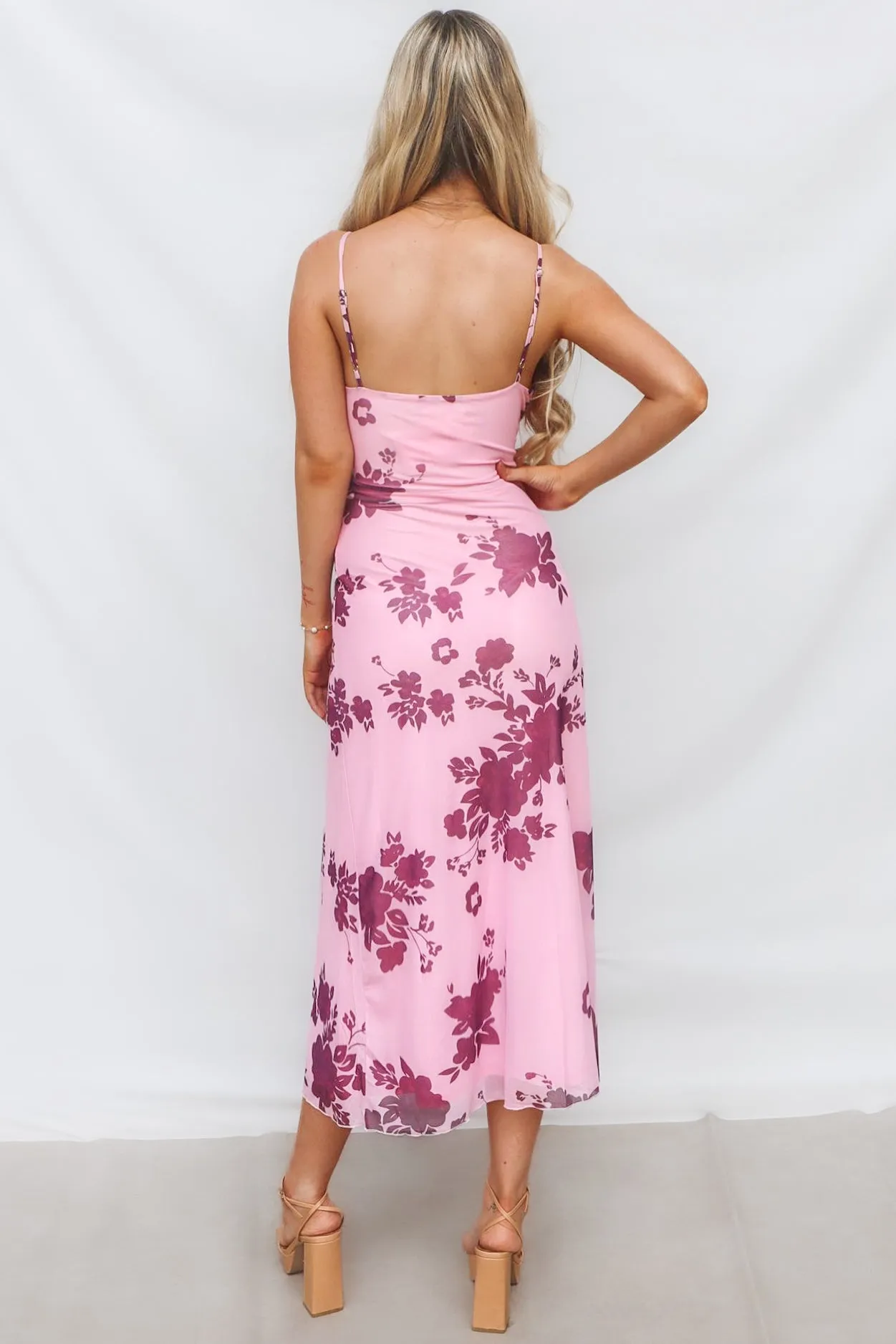 Akira Midi Dress - Pink Floral