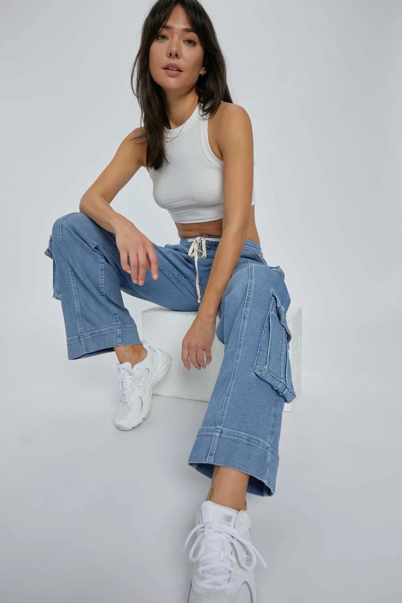 Alisa Cargo Denim Pants