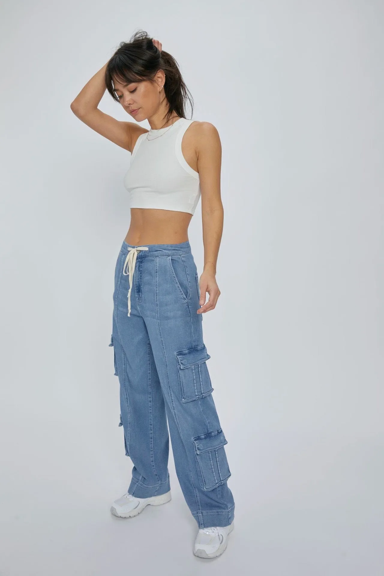 Alisa Cargo Denim Pants