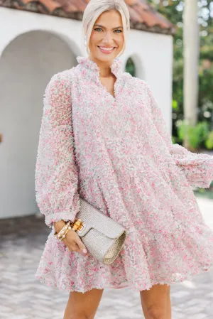 Always On My Mind Pink Floral Tulle Babydoll Dress