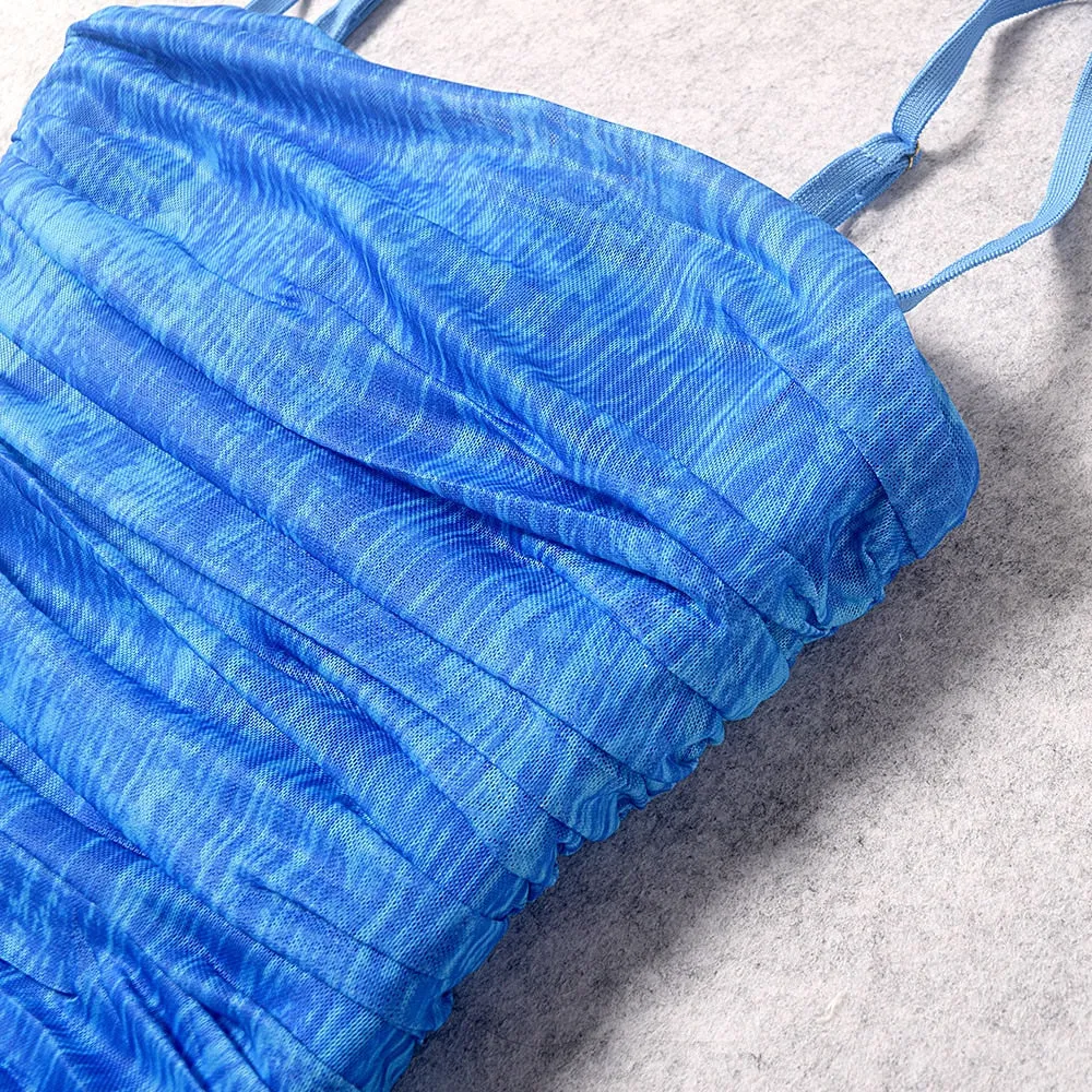 Amani Mesh Ruched Tie-Dye Dress