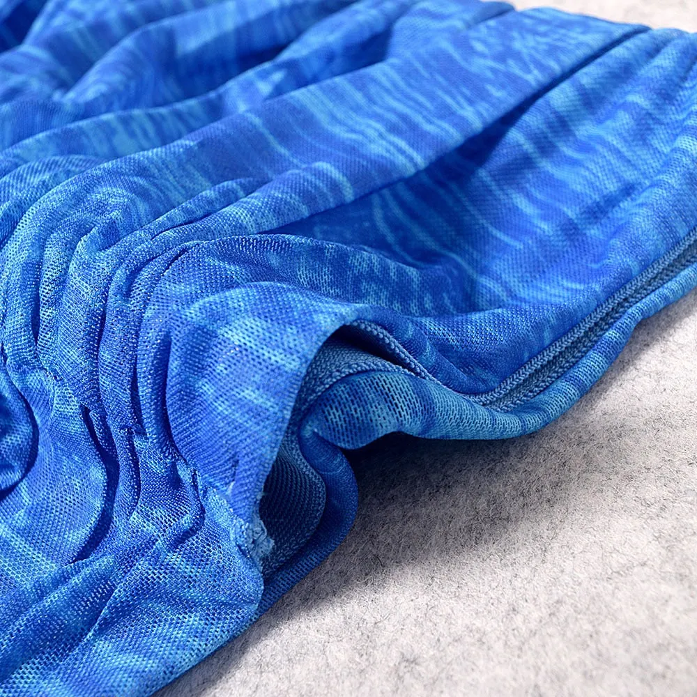 Amani Mesh Ruched Tie-Dye Dress