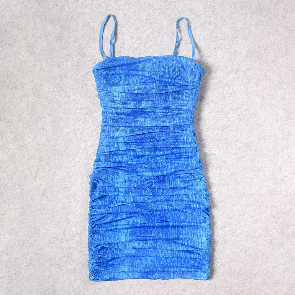 Amani Mesh Ruched Tie-Dye Dress
