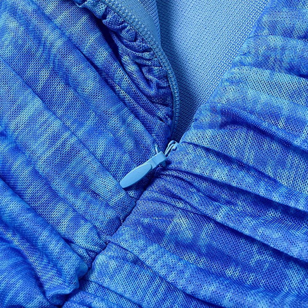 Amani Mesh Ruched Tie-Dye Dress
