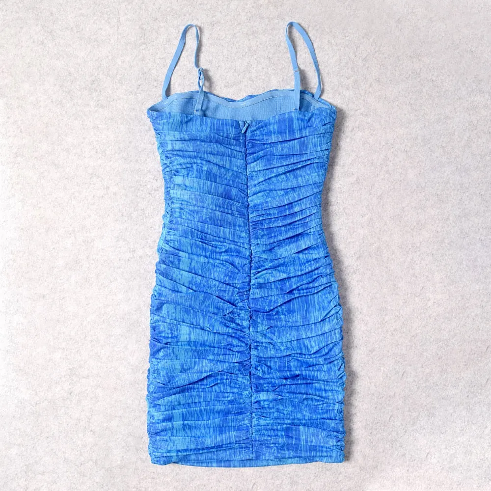 Amani Mesh Ruched Tie-Dye Dress