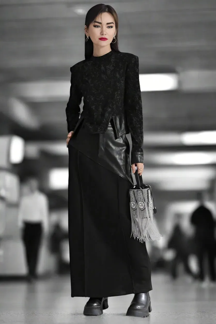 Asymmetric Empire Slit Skirt