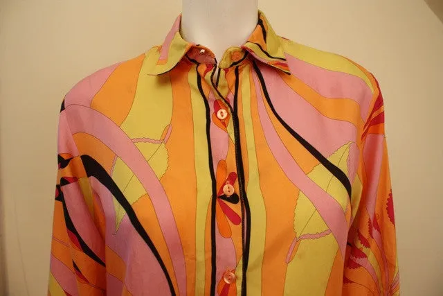 AVERARDO BESSI Bold Print Silk Blouse