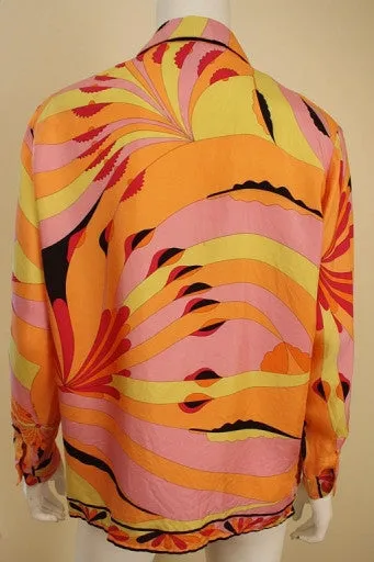 AVERARDO BESSI Bold Print Silk Blouse
