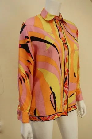 AVERARDO BESSI Bold Print Silk Blouse
