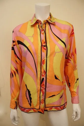AVERARDO BESSI Bold Print Silk Blouse
