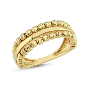 BALL BOLD TWO ROW GOLD RING