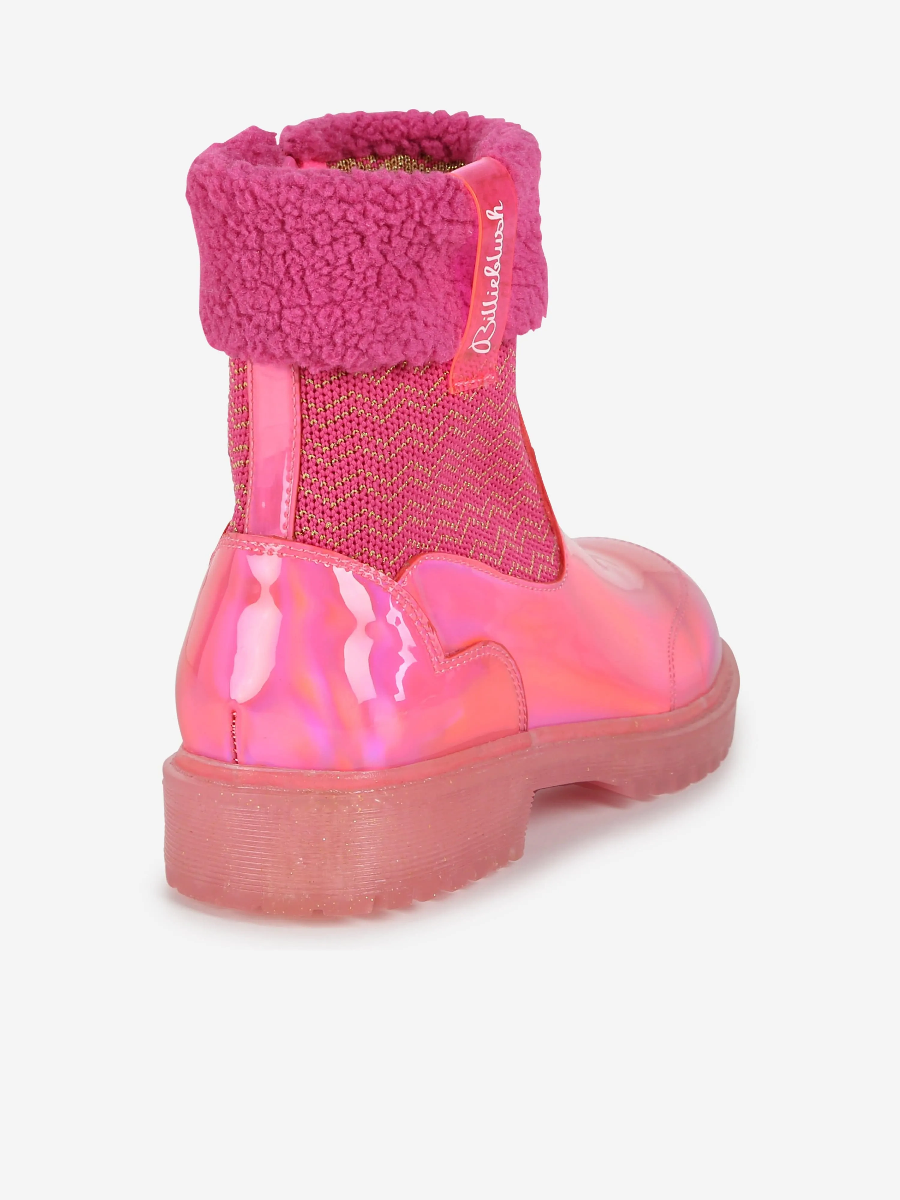Billieblush Girls Iridescent Ankle Boots in Pink