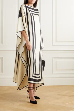 Black & Beige Luxe Kaftan Dress