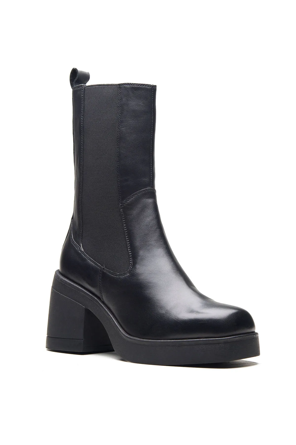 Black Nappa Leather Ankle Boots