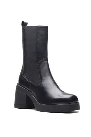 Black Nappa Leather Ankle Boots
