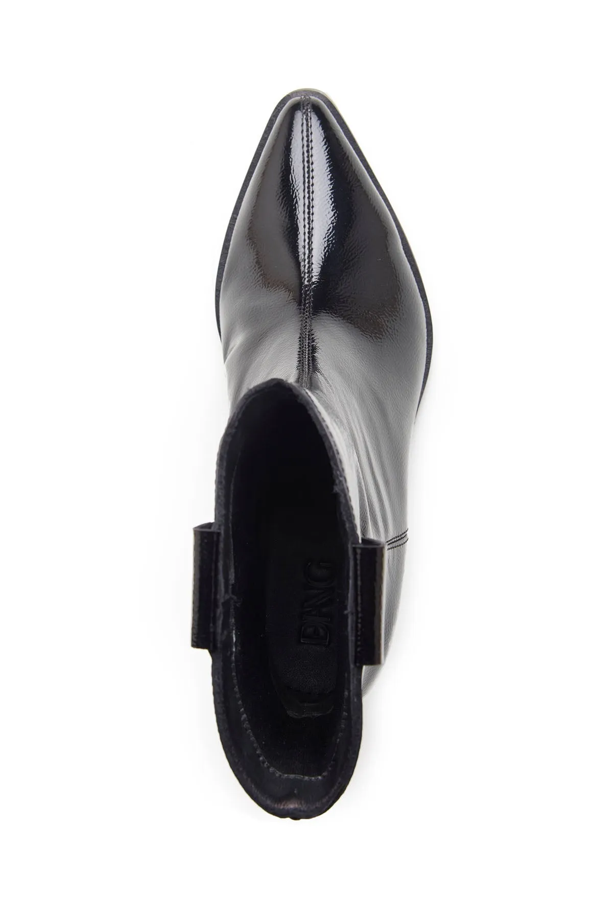 Black Patent Leather Ankle Boots