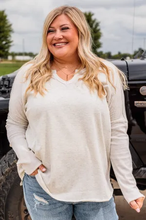 Bold & Fearless Long Sleeve Top- Heather Grey