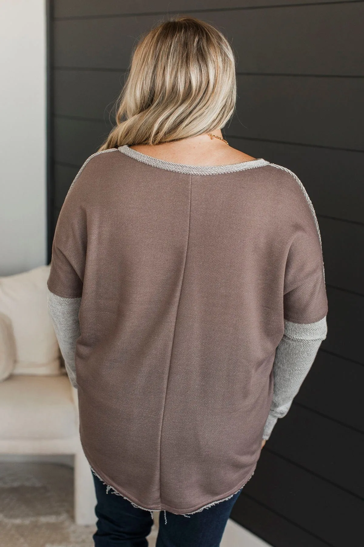 Bold & Fearless Long Sleeve Top- Mocha