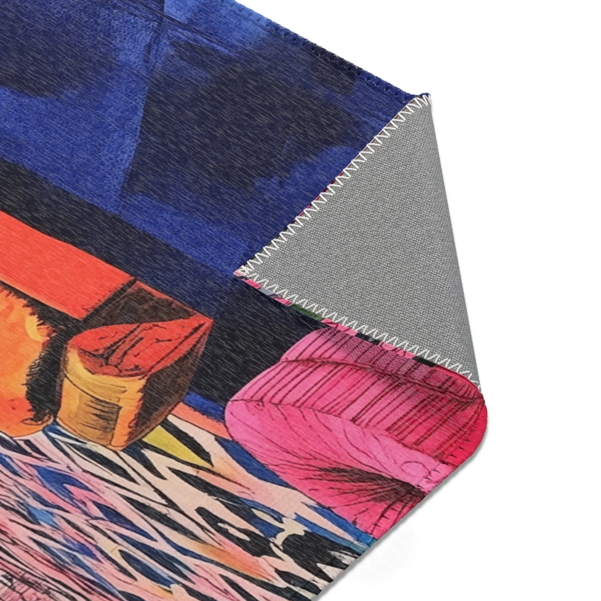 Bold Blue Elegance Luxe Maximalist Rug
