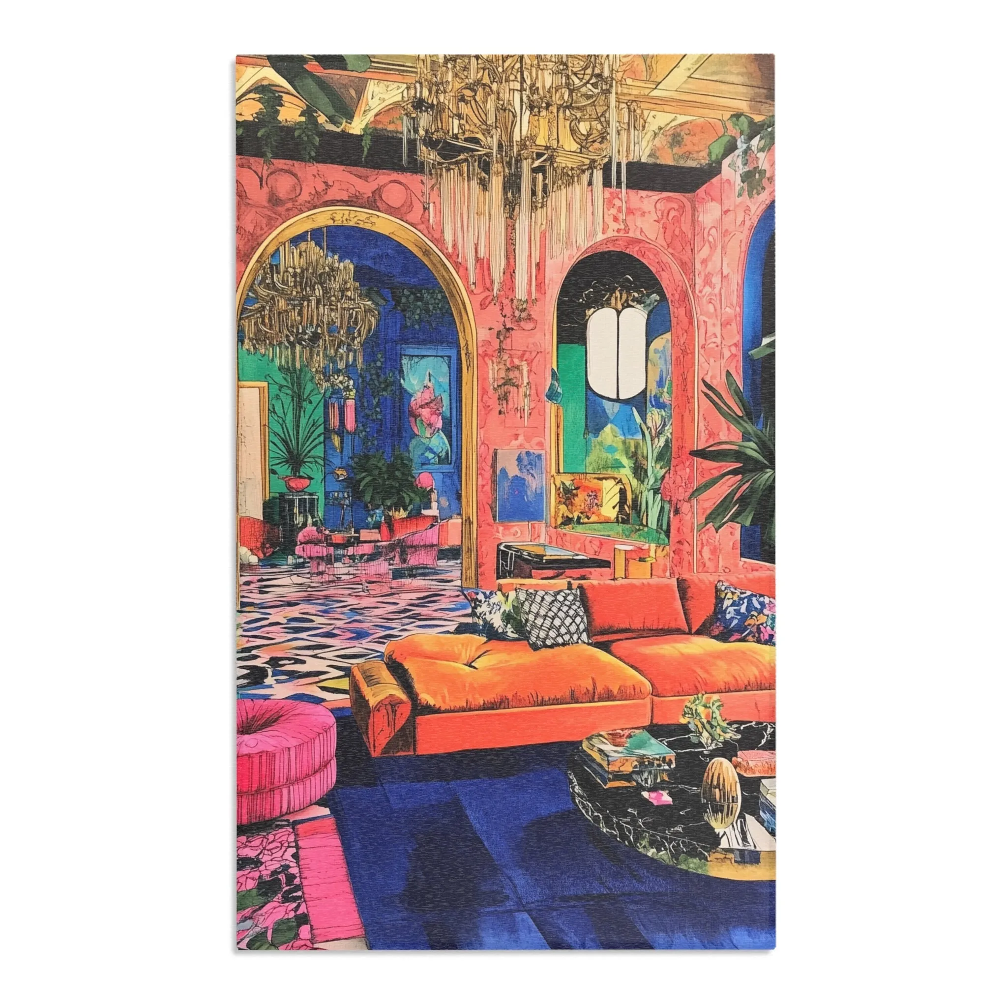 Bold Blue Elegance Luxe Maximalist Rug