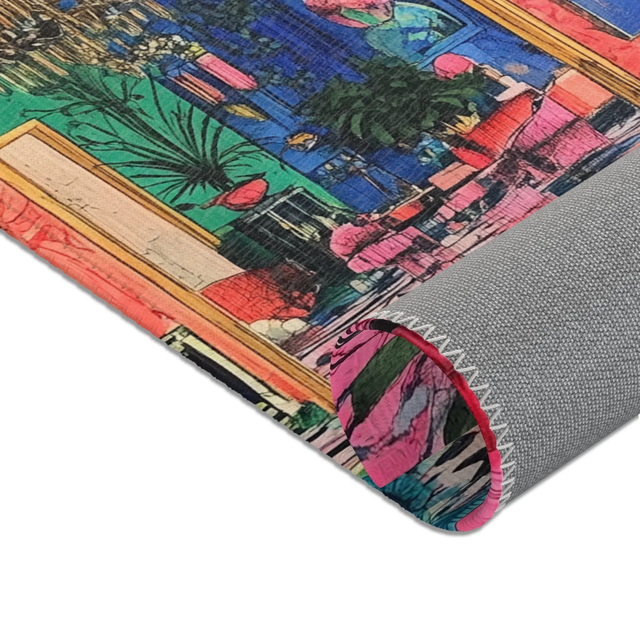 Bold Blue Elegance Luxe Maximalist Rug