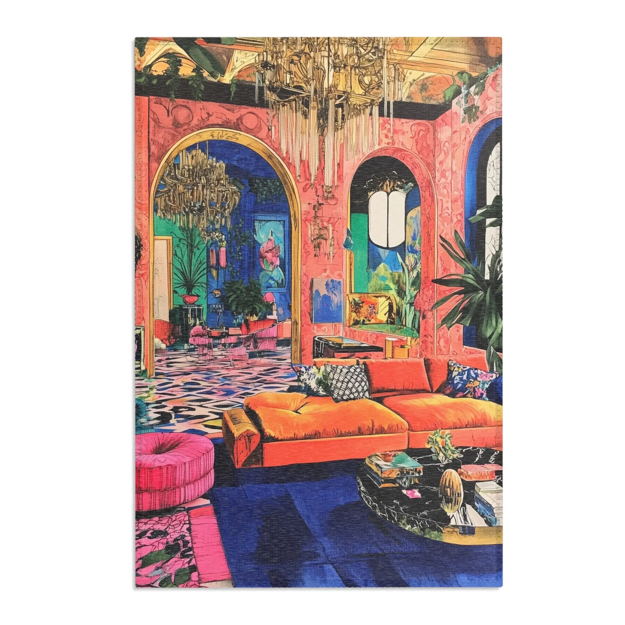 Bold Blue Elegance Luxe Maximalist Rug