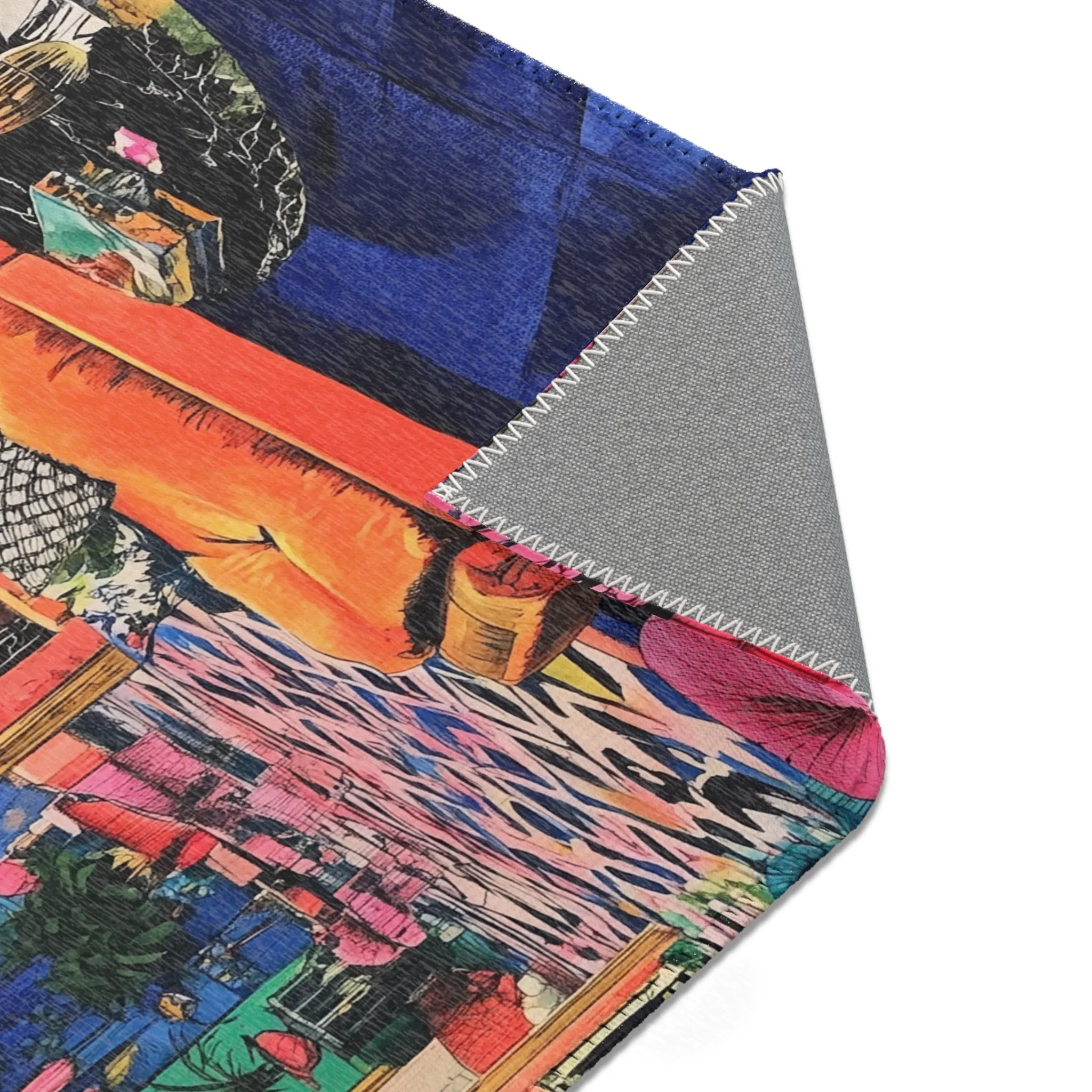 Bold Blue Elegance Luxe Maximalist Rug