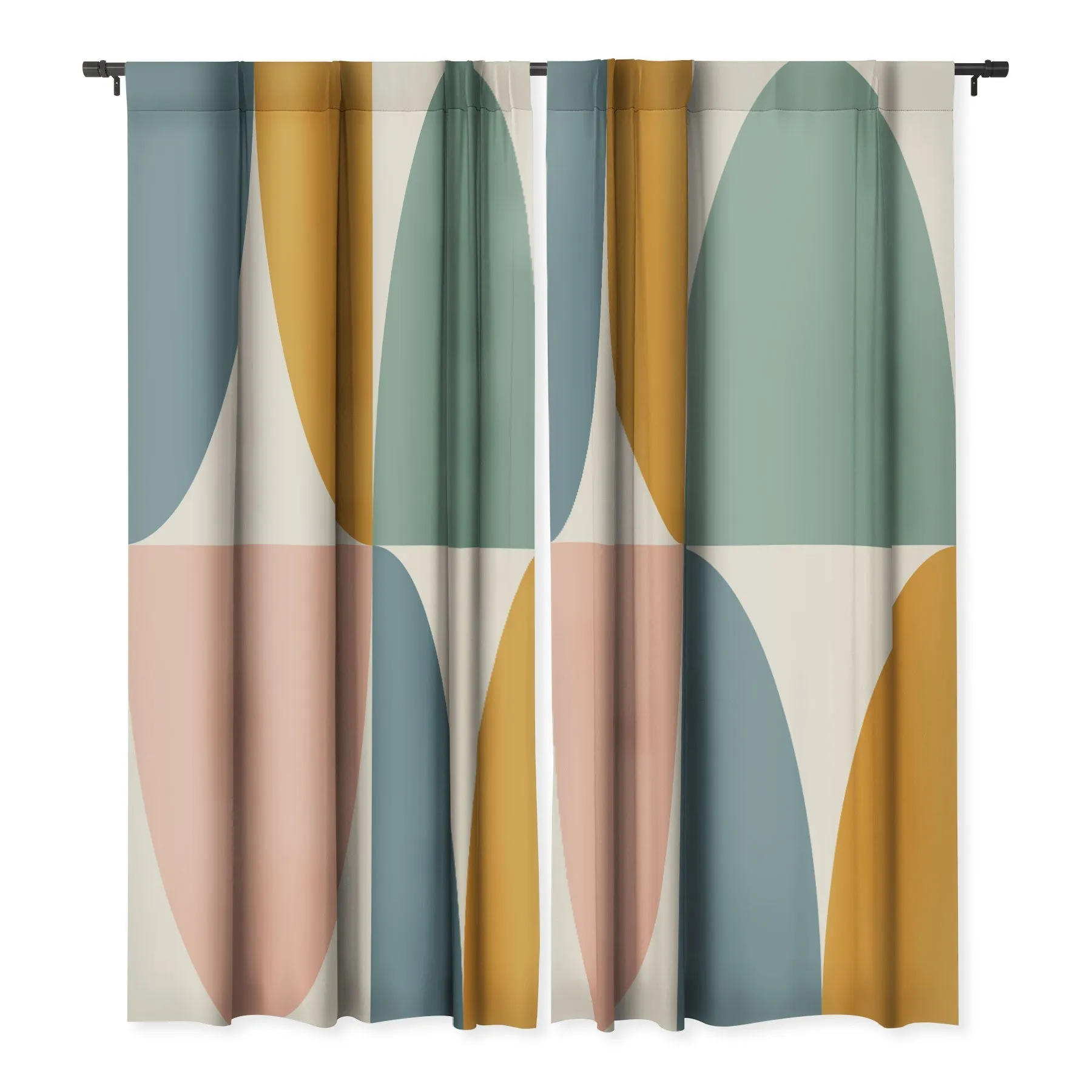 BOLD CURVATURE STRIPES I WINDOW CURTAINS