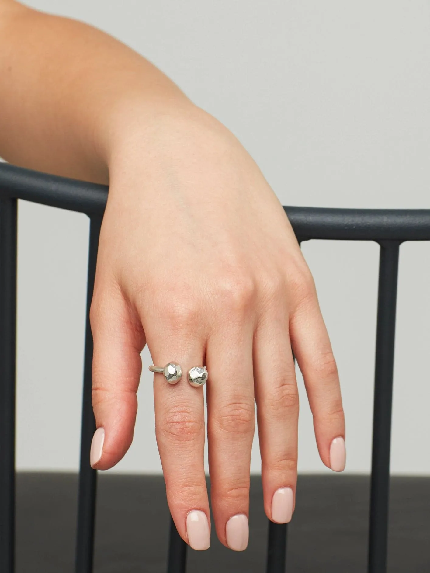 Bold  Mini Moon Ring - Silver