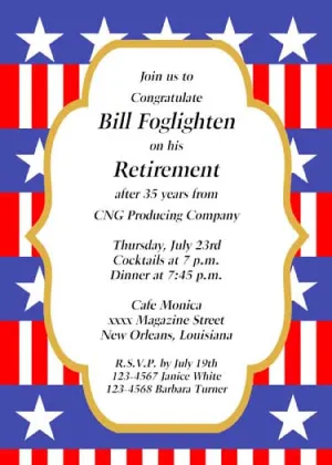 BOLD STARS AND STRIPES CUSTOM INVITATION