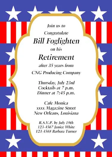 BOLD STARS AND STRIPES CUSTOM INVITATION