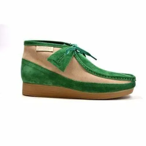 British Walkers New Castle Men's Green and Beige Suede Ankle Boots