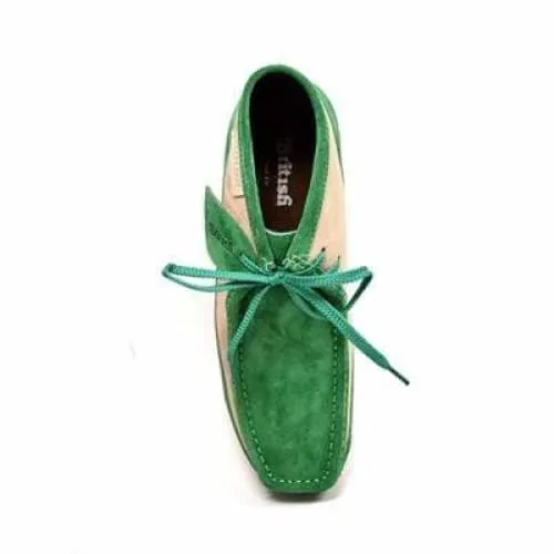 British Walkers New Castle Men's Green and Beige Suede Ankle Boots