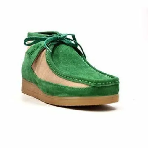 British Walkers New Castle Men's Green and Beige Suede Ankle Boots